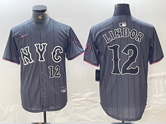 Men/Women/Youth  New York Mets Francisco Lindor #12 baseball Jerseys