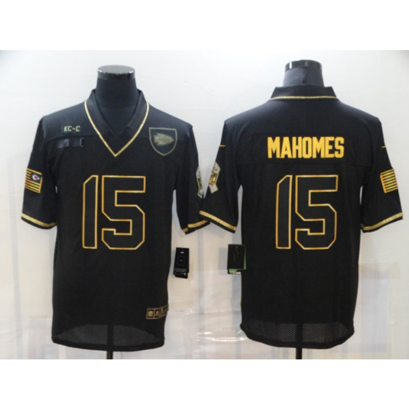 men/women/kids KC.Chiefs Mahomes NO.15 Black Football Jersey