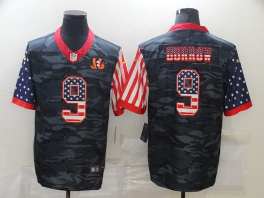 Cincinnati Bengals Joe Burrow NO.9 Salute To Service Football Jerseys