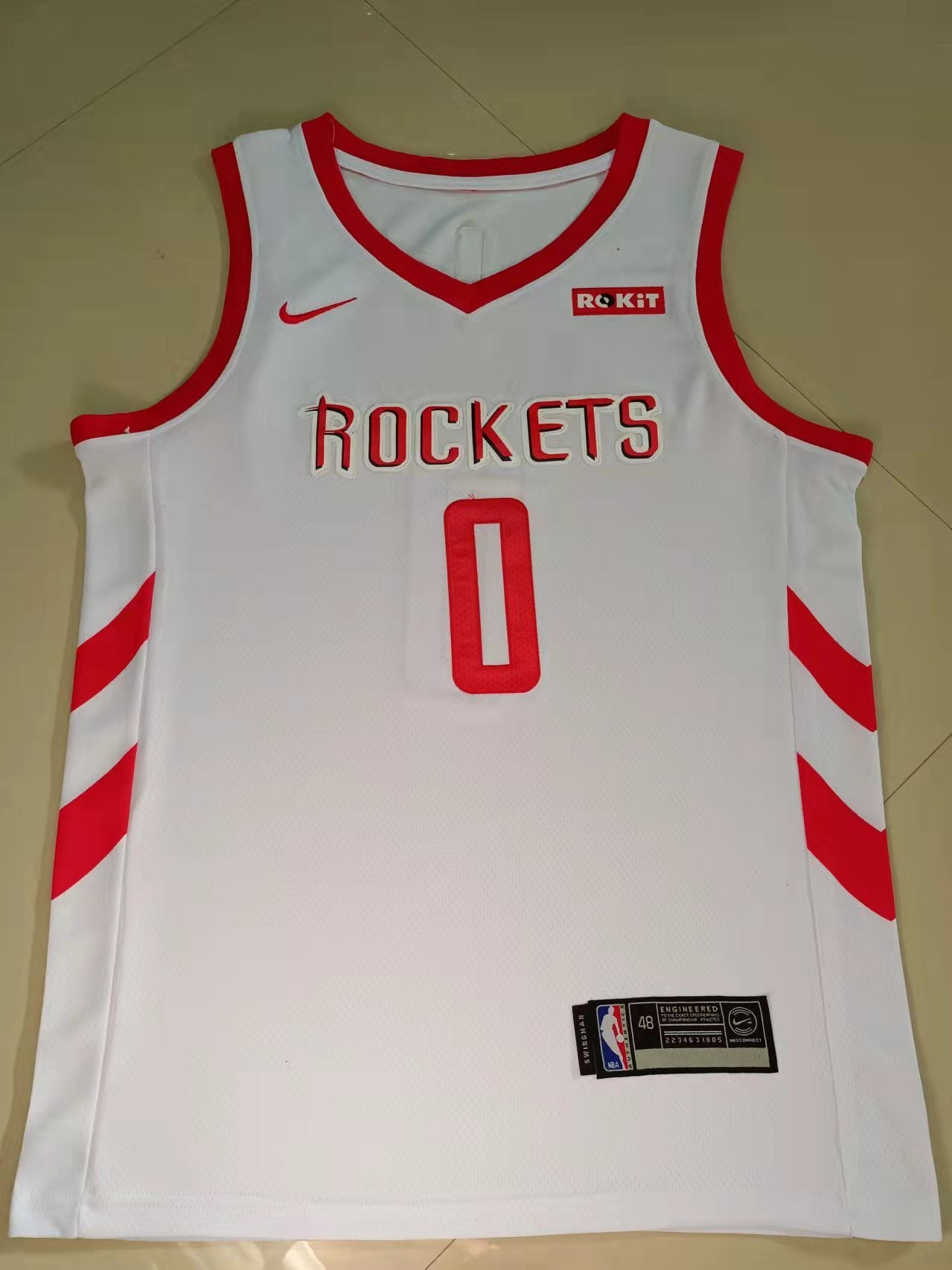 Houston Rockets Russell Westbrook #0 white jersey S-2XL