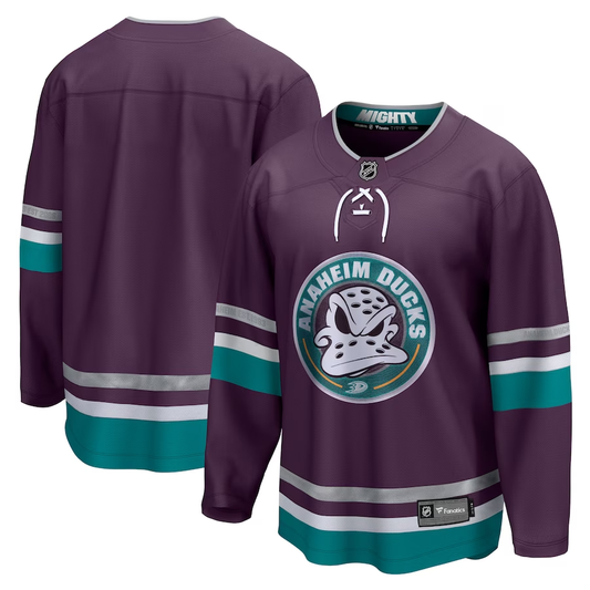 Men¡¯s Anaheim Ducks Purple 30th Anniversary Premier Breakaway Blank Jersey