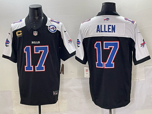 Men's #17 Josh Allen Bills 2025 Rivalry Series Stitched Jersey