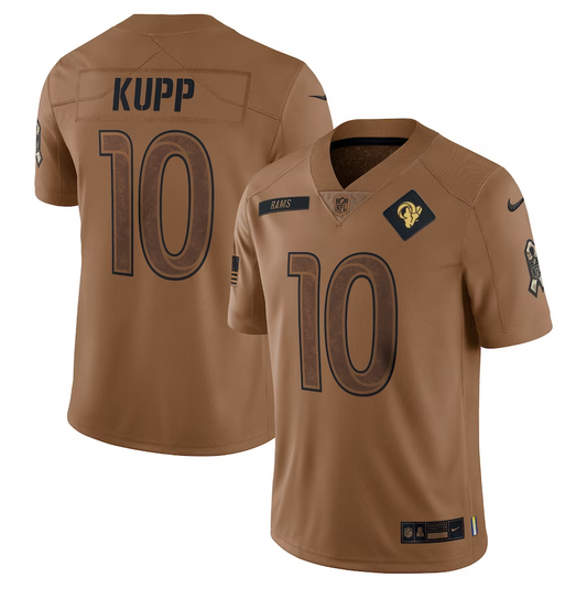 men/women/kids #10 Los Angeles Rams Cooper Kupp 2023 Salute To Service Jersey