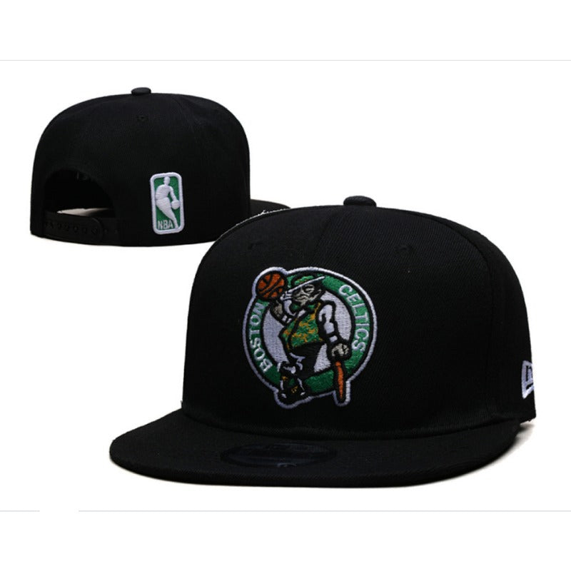 Boston City Basketball Clover Symbol Flat Brim Snapback Caps, Unisex Adjustable Game Day Headwear Green Black Teal Multi Color Hats