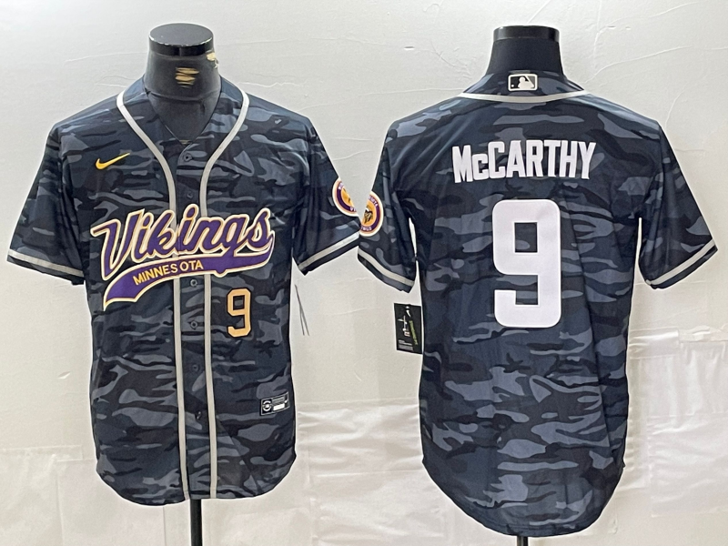 Adult Minnesota Vikings JJ McCarthy NO.9 baseball Jerseys