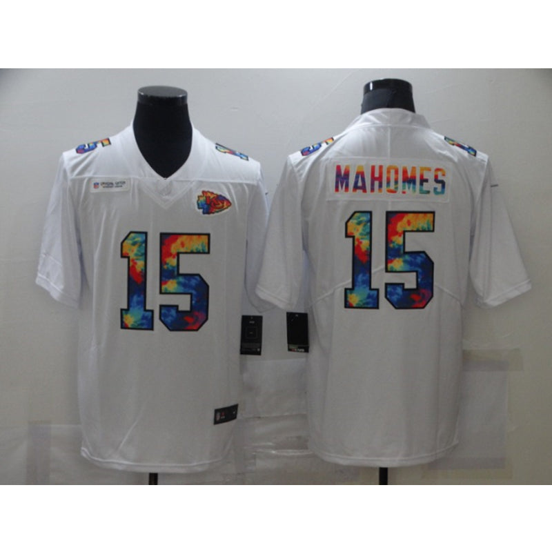 men/women/kids KC.Chiefs Mahomes NO.15 White Football Jersey