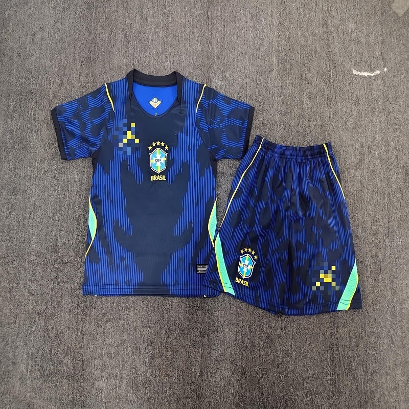 Kids Brazil 2026 world cup away soccer Jersey custom name and number