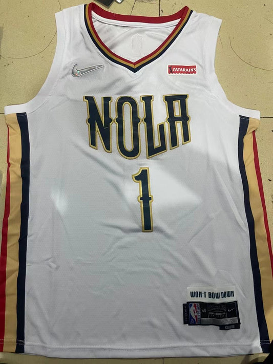 New Orleans Pelicans Zion Williamson #1 Jersey white S-2XL