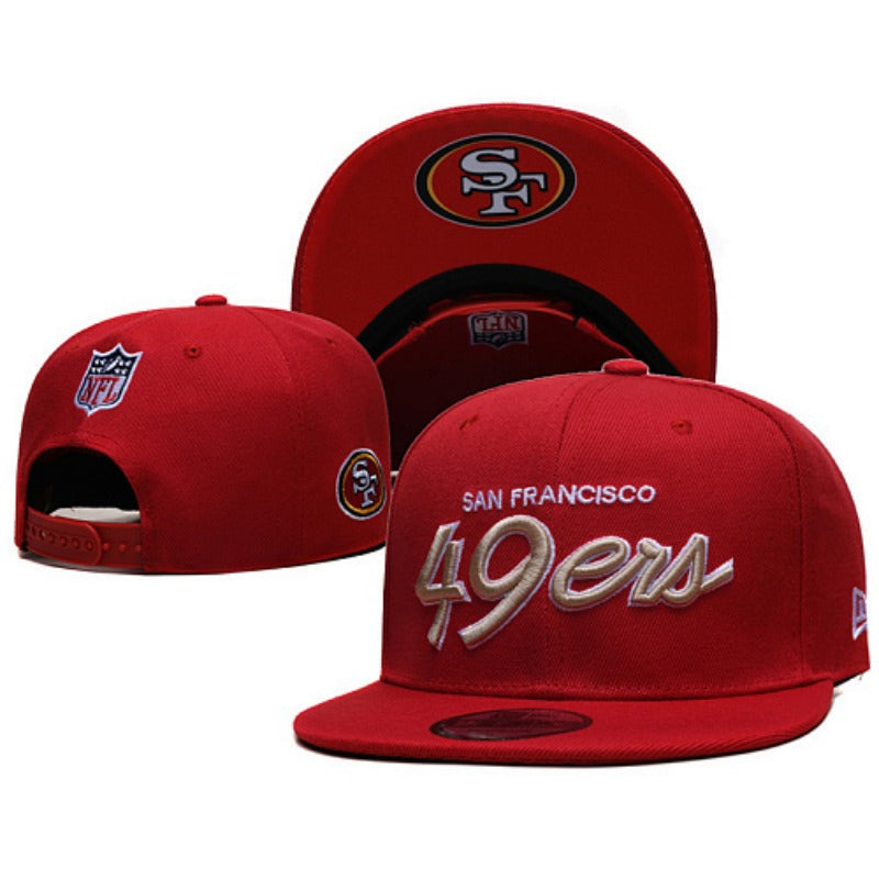 San Francisco 49 Retro Stitched Snapback Hat - Vintage SF Red Gold Adjustable Football Cap Collection