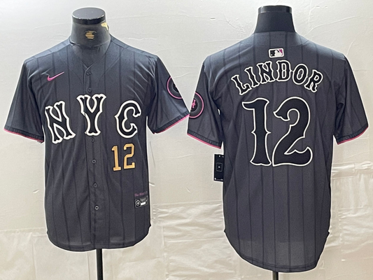 Men/Women/Youth  New York Mets Francisco Lindor #12 baseball Jerseys