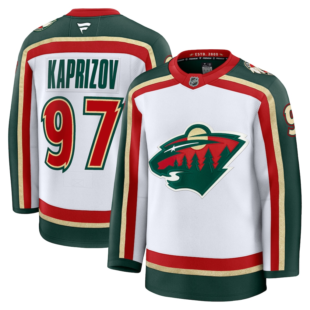 Men's Minnesota Wild Kirill Kaprizov #97 Fanatics White 25th Anniversary Premium Player Jersey