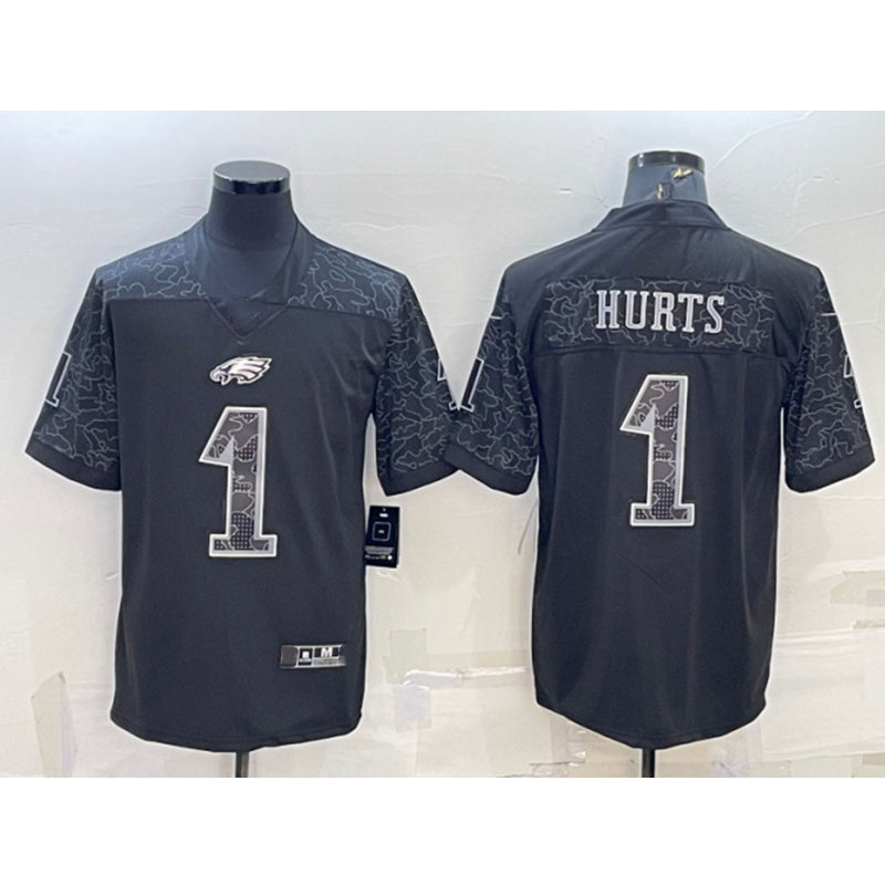 men/women/kids P.Eagles Hurts NO.1 Black Football Jersey