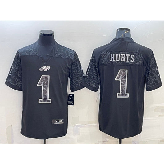 men/women/kids P.Eagles Hurts NO.1 Black Football Jersey