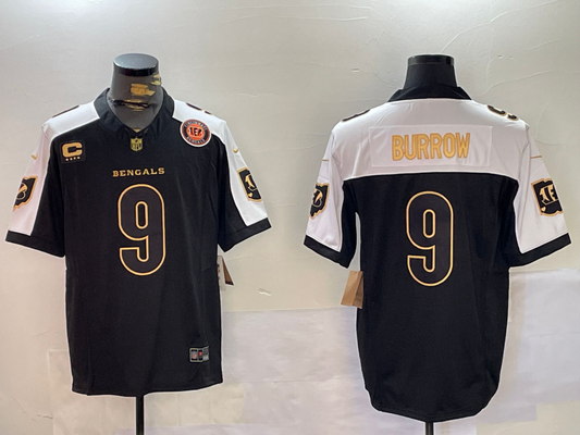 Cincinnati Bengals Joe Burrow NO.9 Salute To Service Football Jerseys
