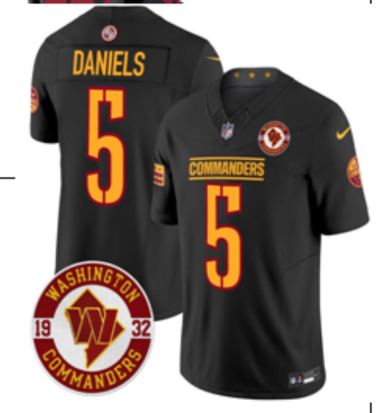 2025 New Season Adult Washington Commanders Jayden Daniels NO.5 Football Jerseys