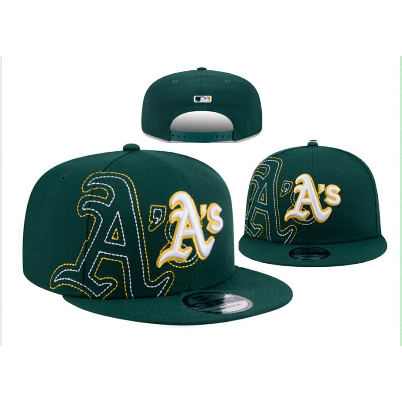 6 Styles Oakland A’s Logo Flat Brim Adjustable Sports Fan Baseball Snapback Hats Unisex