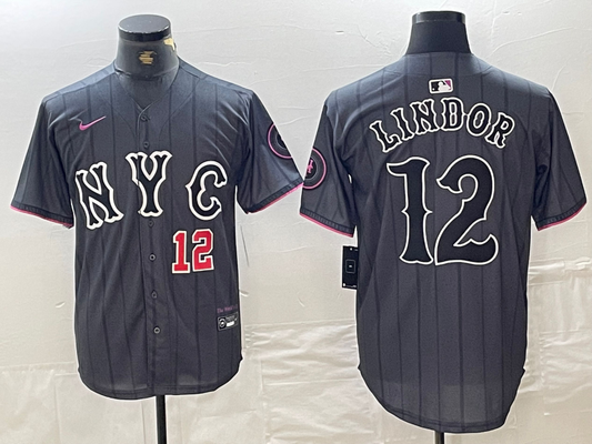 Men/Women/Youth  New York Mets Francisco Lindor #12 baseball Jerseys