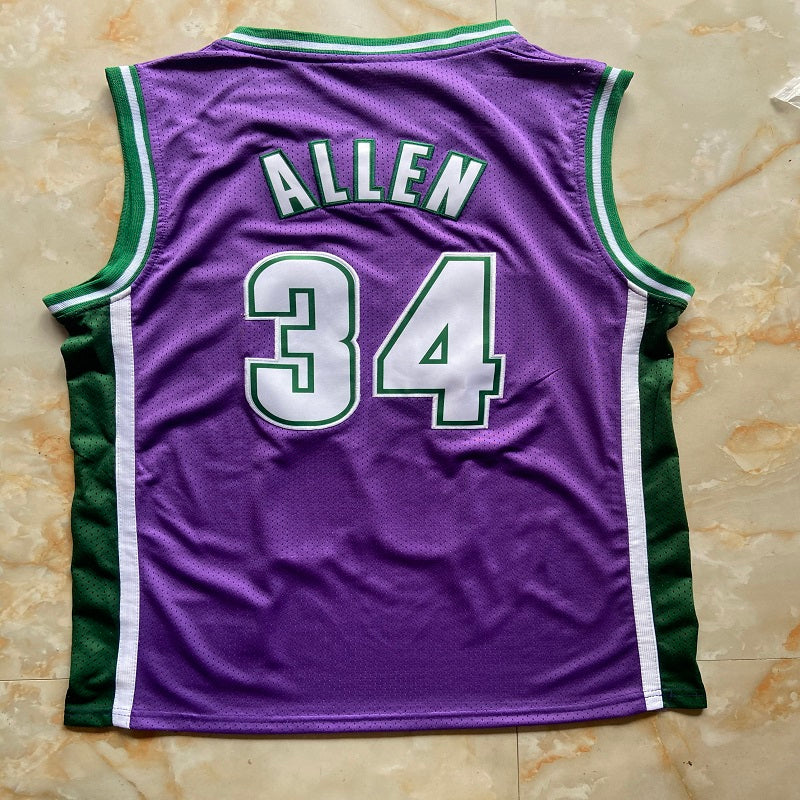 Milwaukee Bucks Ray Allen swingman throwback basketball jerseys S-2XL new version