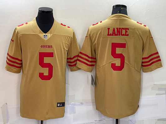 Adult San Francisco 49ers Trey Lance NO.5 Football Jerseys