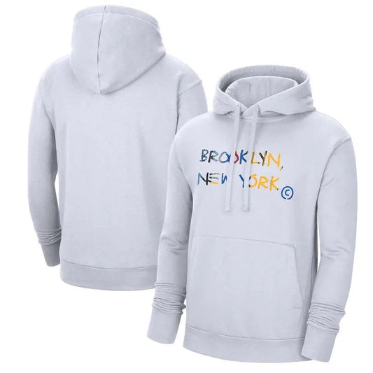 men/women/kids Brooklyn Nets White Basketball Hoodies