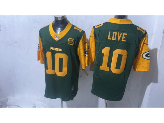 men/women/kids Green Bay Packers Jordan Love NO.10 Football Jerseys