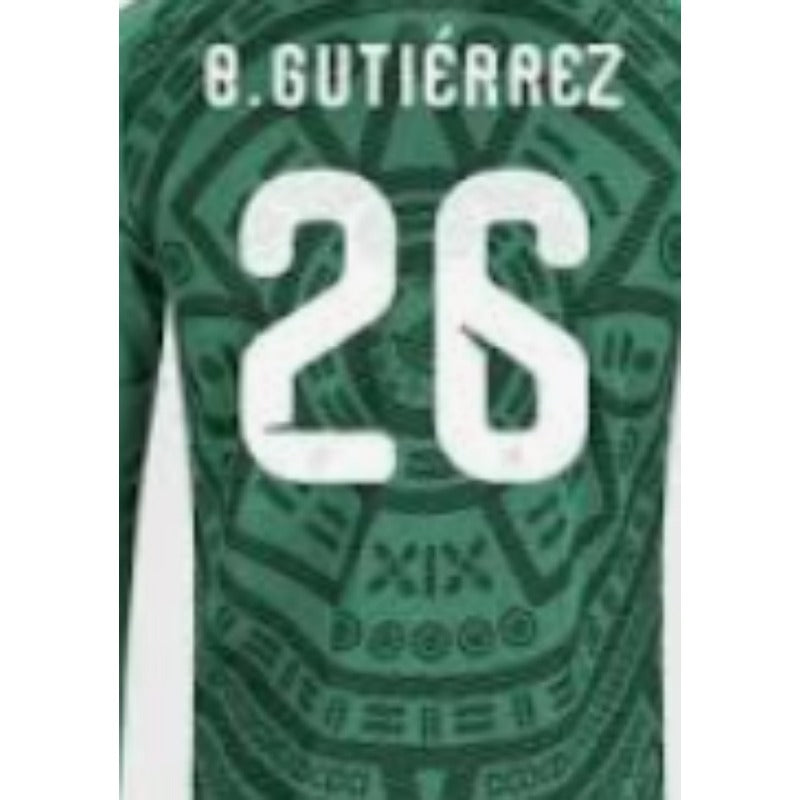 Mexico National Green Tribal Pattern Soccer Jersey, world cup Unisex Match Day Short Sleeve Uniform, Custom Name Number Sport Fan Tee