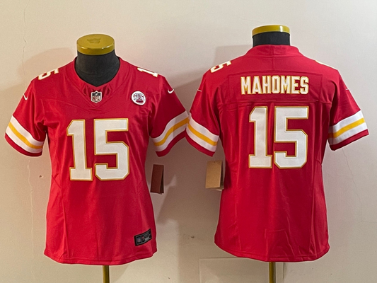 men/women/kids KC.Chiefs Mahomes NO.15 Red Superbowl Jersey Football Jersey