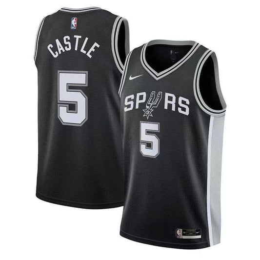 San Antonio Spurs Stephon Castle #5 swingman basketball jerseys S-2XL