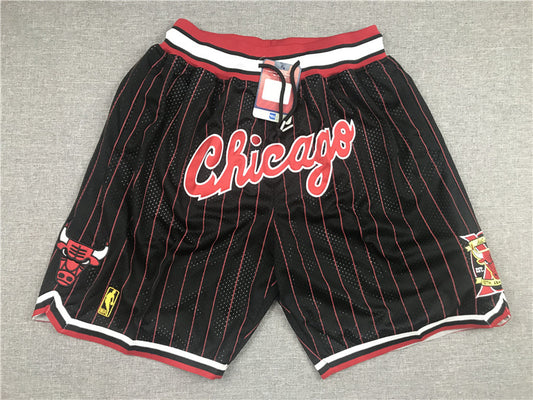 new 10th anniversary black and red stripes Chicago bulls Basketball Shorts mens size s-2xl
