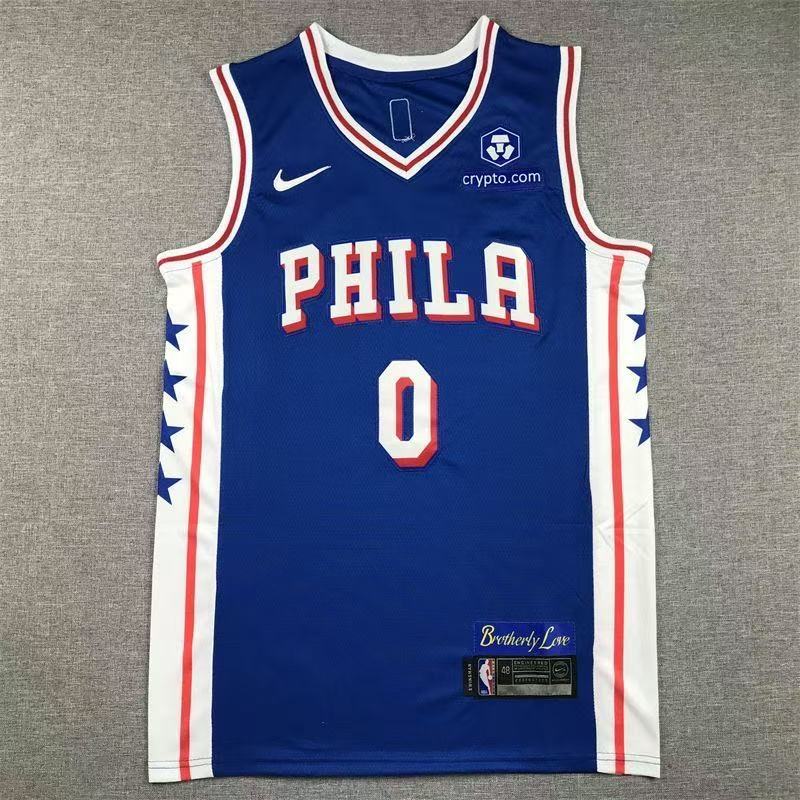 Philadelphia 76ers Tyrese Maxey#0 basketball jersey blue