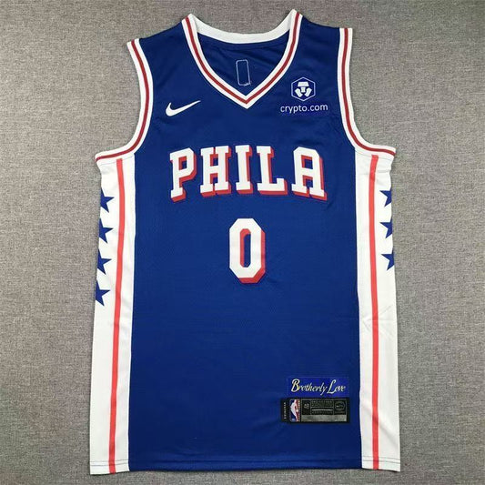 Philadelphia 76ers Tyrese Maxey#0 basketball jersey blue