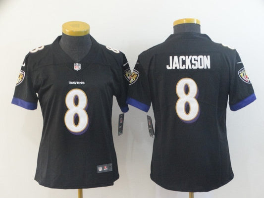 Women's Baltimore Ravens Lamar Jackson NO.8 Football Jerseys