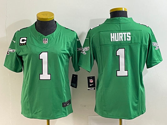 Women 2023-2024 season Philadelphia Eagles Jalen Hurts NO.1 Football Jerseys