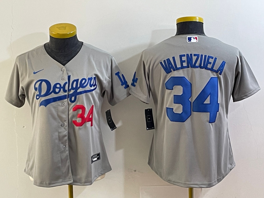 Women's Los Angeles Dodgers Fernando Valenzuela NO.34 baseball Jerseys