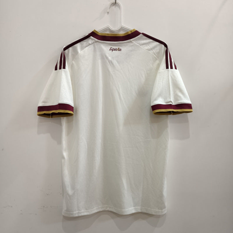 Spain Pale Yellow & Burgundy world cup Soccer Jersey | National Away Fan Match Shirt