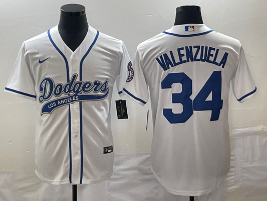 Men/Women/Youth Los Angeles Dodgers Fernando Valenzuela #34 baseball Jerseys