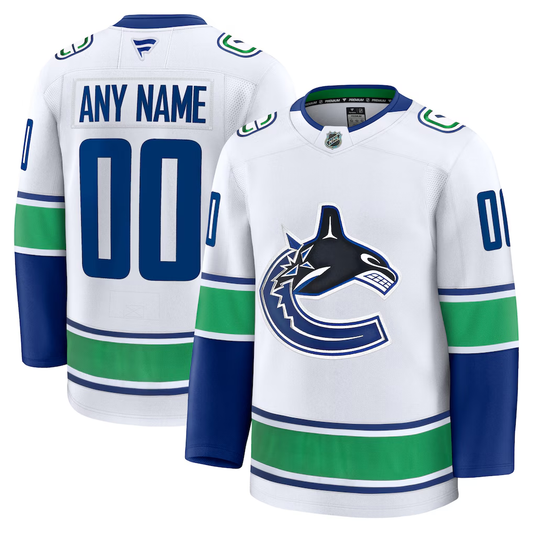 Men's Vancouver Canucks Fanatics White Away Premium Custom Jersey