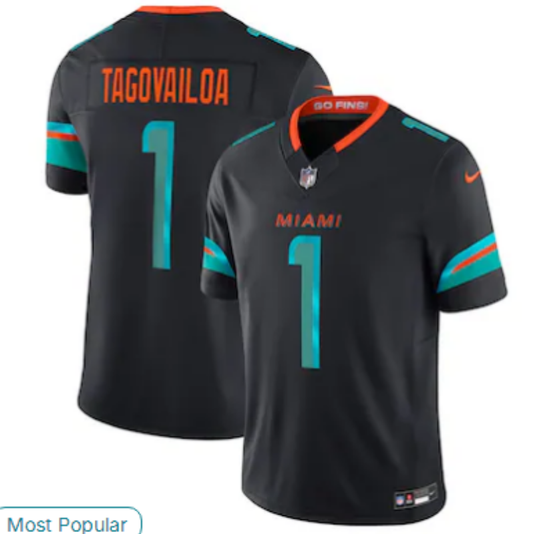 2025 Adult Miami Dolphins Tua Tagovailoa NO.1 Football Jerseys