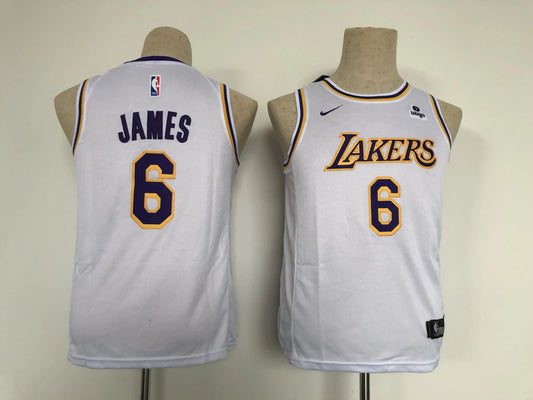 Kids Los Angeles Lakers James NO.6 Basketball Jersey
