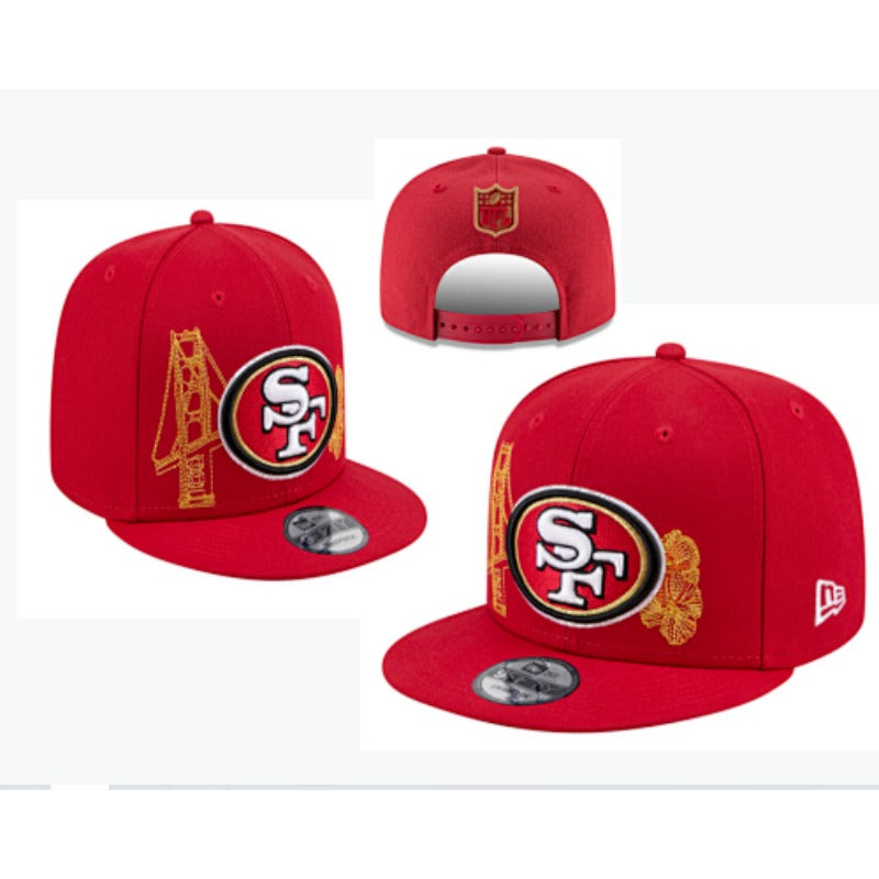 San Francisco 49 Retro Stitched Snapback Hat - Vintage SF Red Gold Adjustable Football Cap Collection