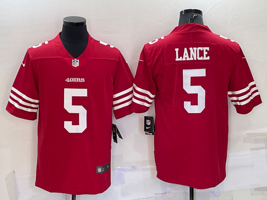 Adult San Francisco 49ers Trey Lance NO.5 Football Jerseys