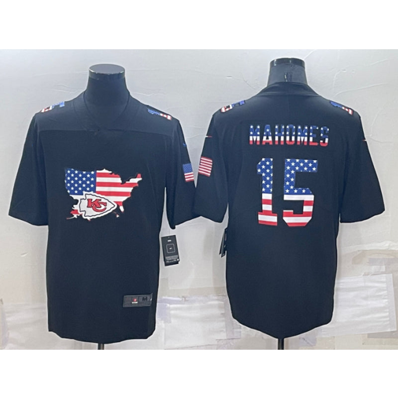 men/women/kids KC.Chiefs Mahomes NO.15 Black Football Jersey