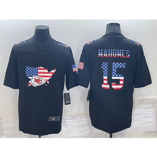 men/women/kids KC.Chiefs Mahomes NO.15 Black Football Jersey