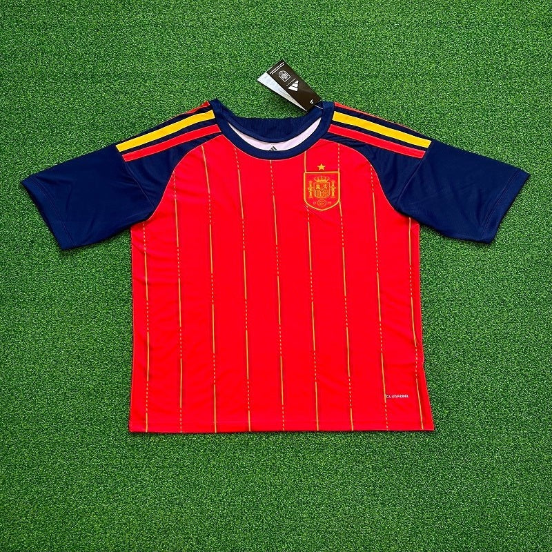 Spain Red & Gold world cup Soccer Jersey | National Team Fan Match Shirt