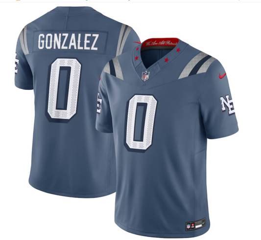 2025 New Season Adult New England Christian Gonzalez  NO.0 Football Jerseys