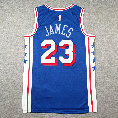 Philadelphia 76ers LeBron James #23 swingman basketball jerseys city version blue