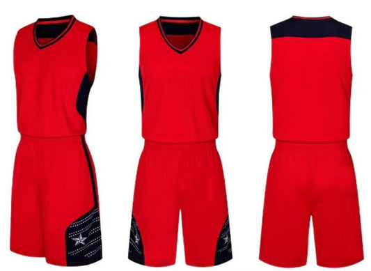 men/women/kids Blank red custom uniform top