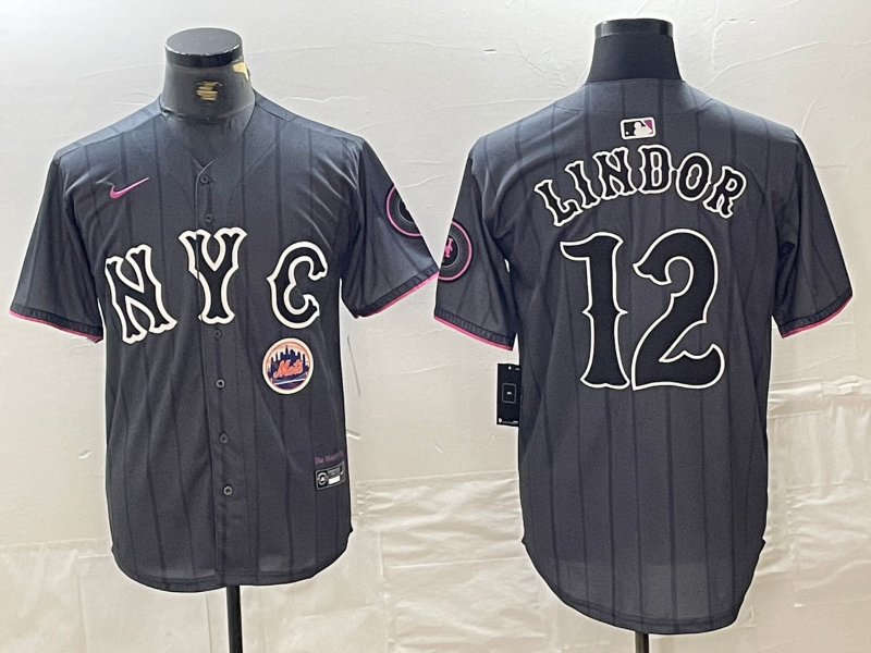 Men/Women/Youth  New York Mets Francisco Lindor #12 baseball Jerseys