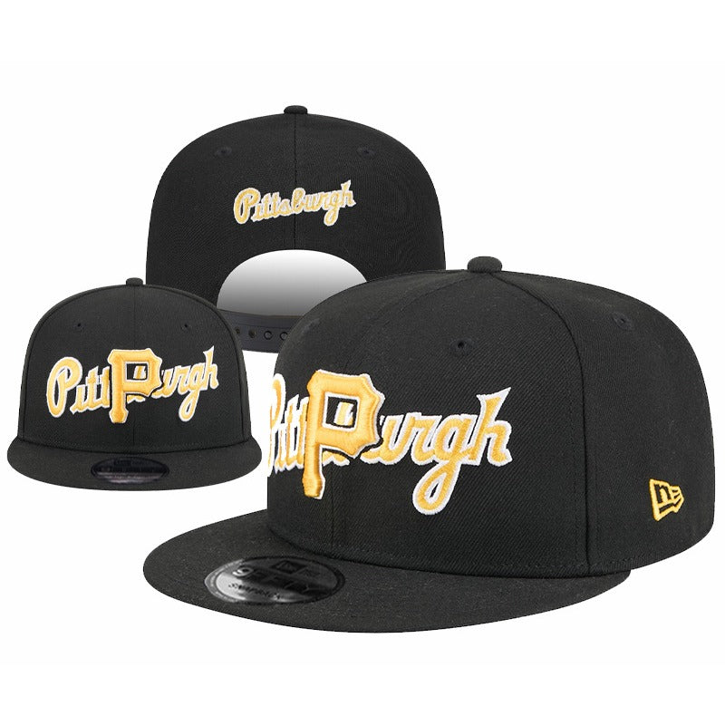 PITTSBURGH P Logo Flat Brim Adjustable Sports Fan Baseball Snapback Hats Unisex