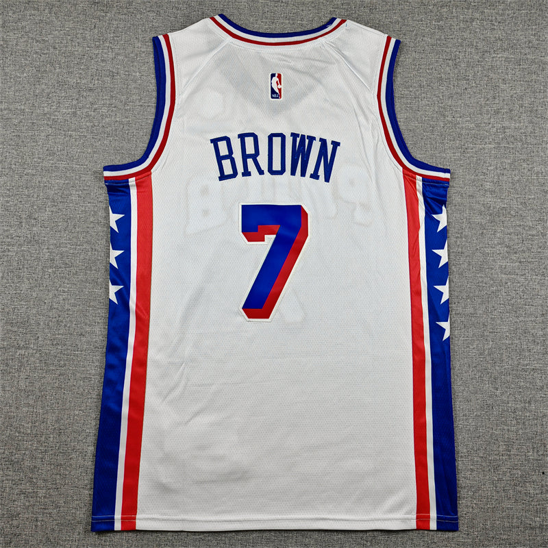 Philadelphia 76ers Jaylen Brown #7 swingman basketball jerseys white